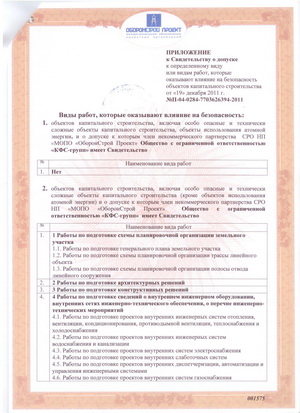 Свидетельство о допуске к определенному виду или видам работ